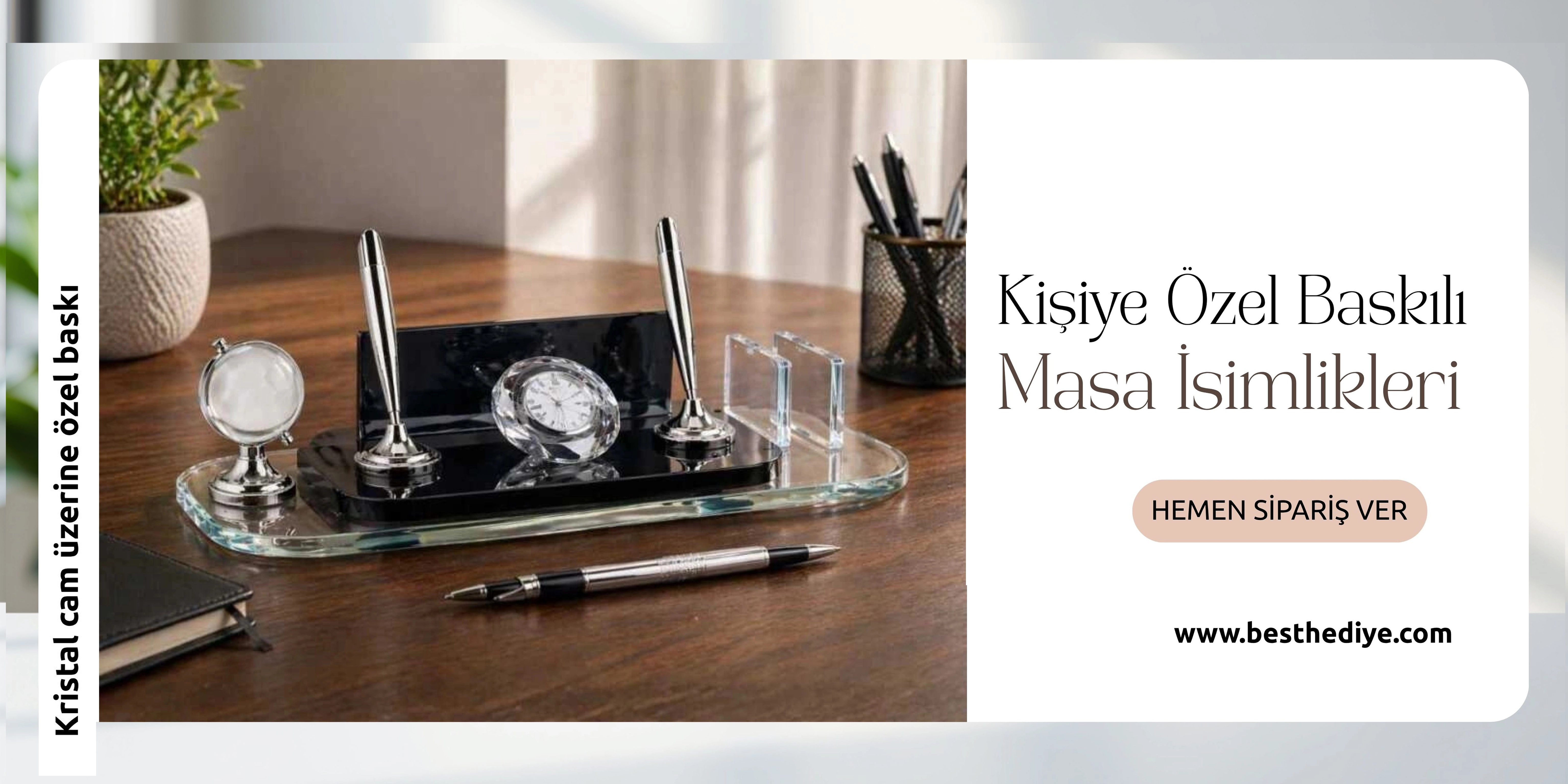 masa isimlik,ahşap isimlik,ofis malzemeleri,cam isimlik