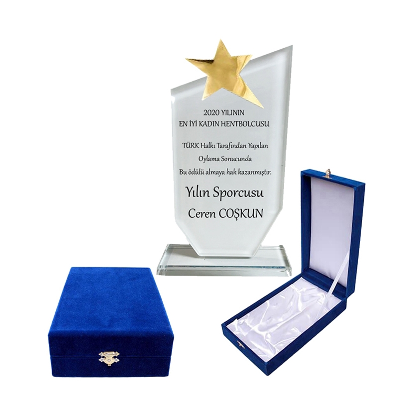 Kristal%20yıldızlı%20plaket-kadife%20kutulu%20%20