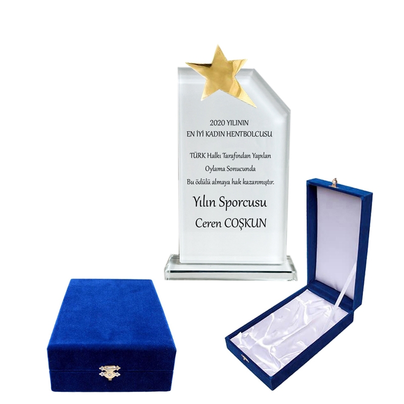 Kristal%20yıldızlı%20plaket-kadife%20kutulu%20%20