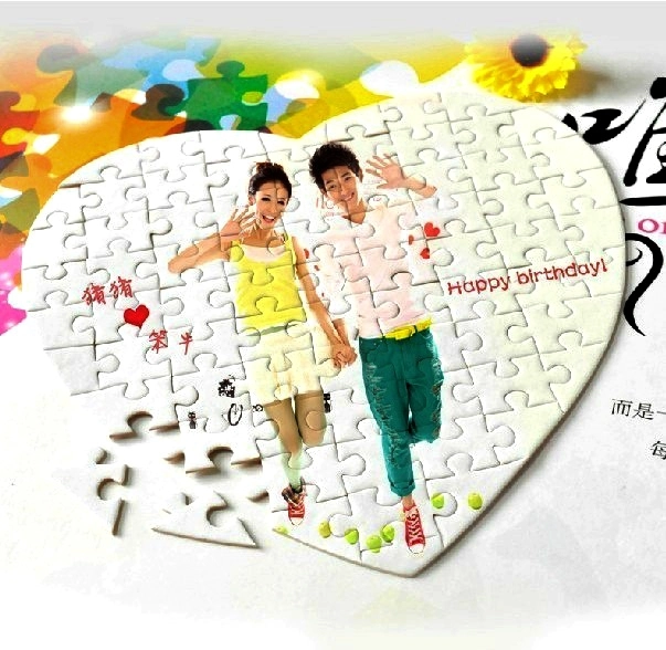 Ahşap Kalp Puzzle 80 parça