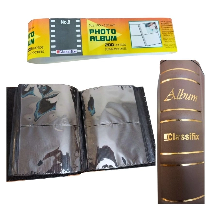 Deri Fotoğraf Albümü 200’lük 10x15 cm Siyah-kahverengi