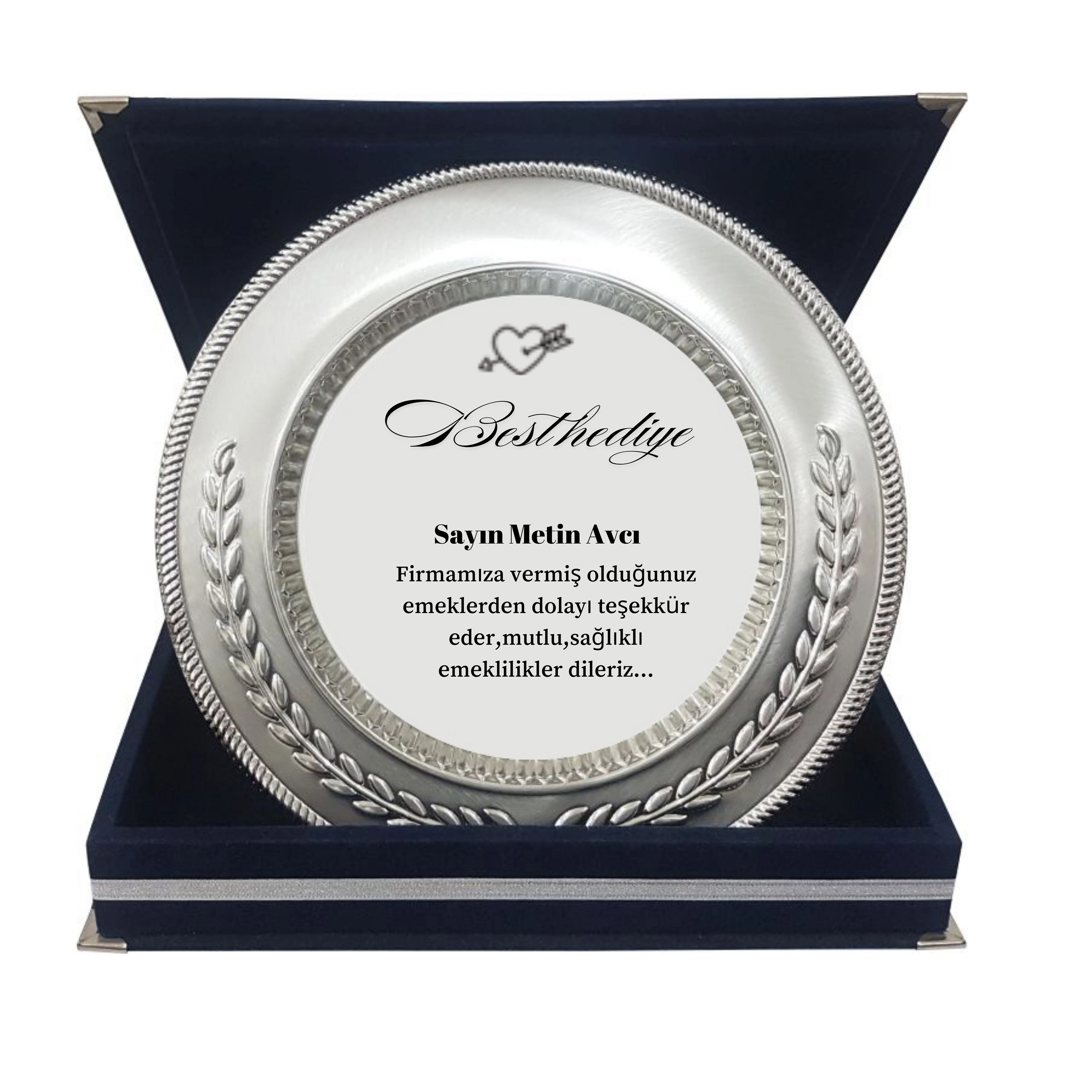 Başak lı ödül tabağı 25 cm+28x28 cm kutusuyla