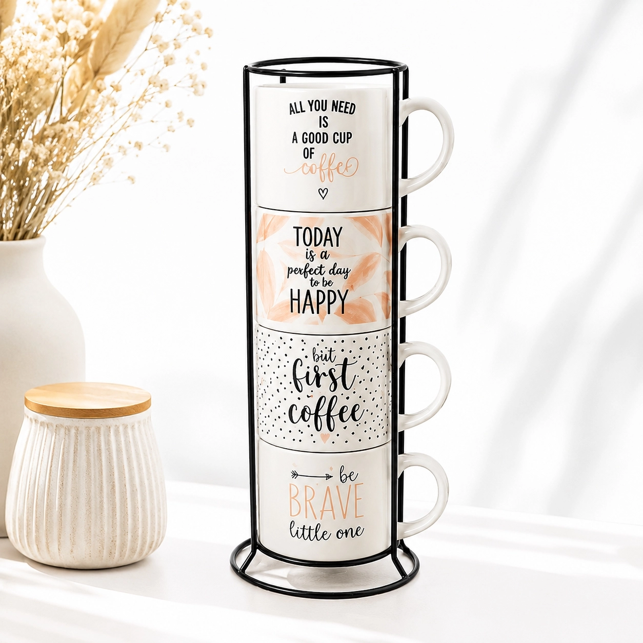 Standlı Nescafe Fincan Seti - 4lü