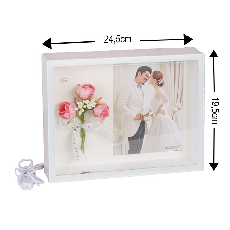 3D LED’li Çiçek Buketi Fotoğraf Çerçevesi