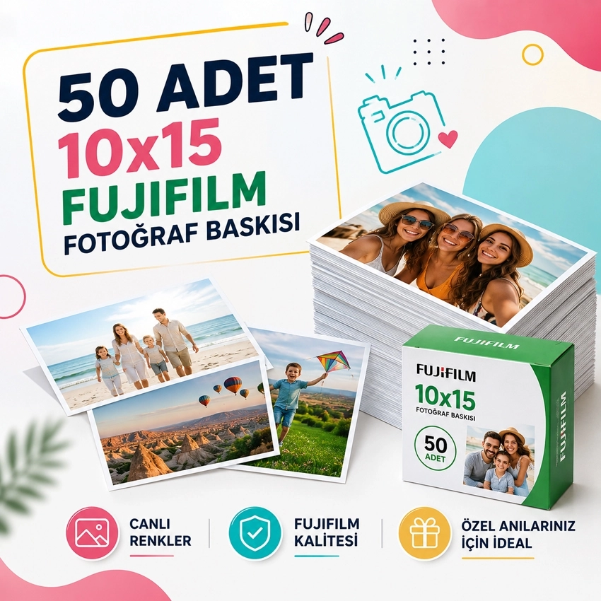 50 adet Fotoğraf baskı 10x15