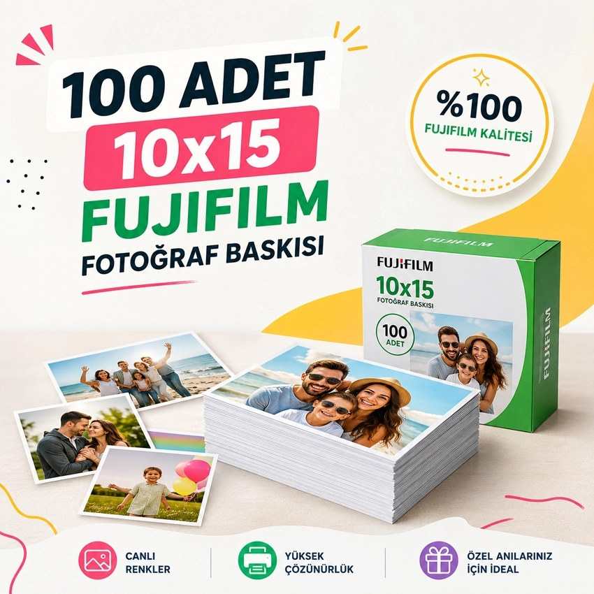 100 adet 10x15 Fotoğraf baskı