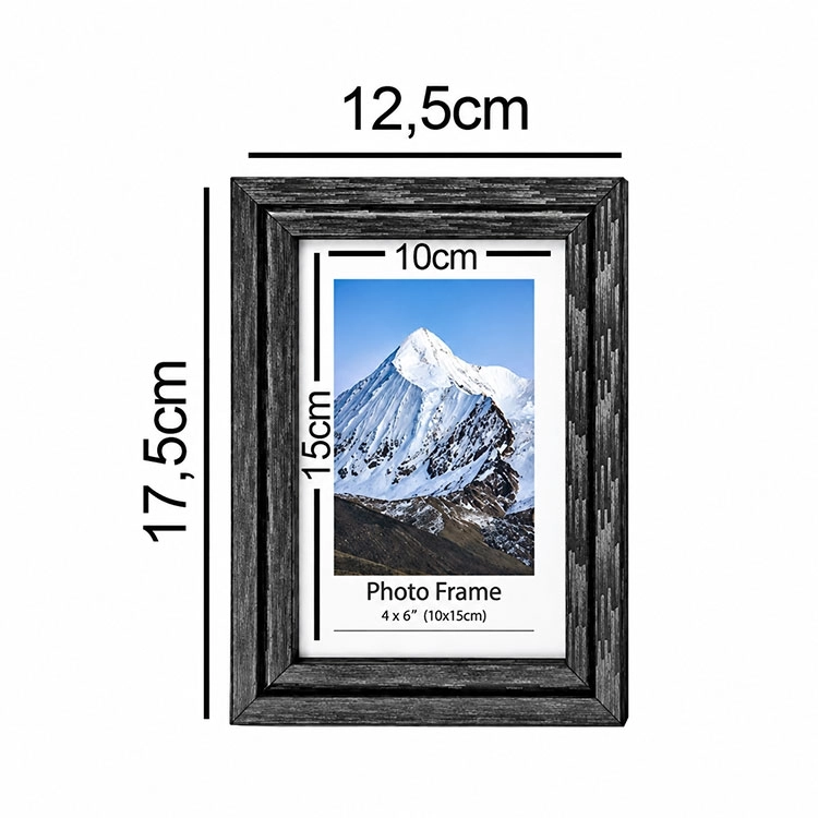Ahşap Modern Antrasit Fotoğraf Çerçevesi - 10x15cm