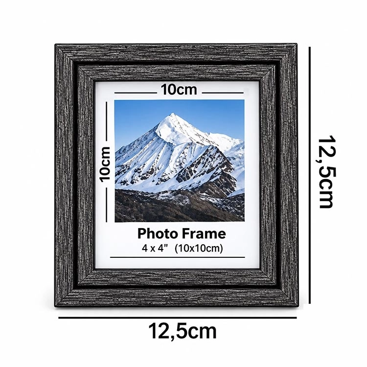 Ahşap Modern Antrasit Mini Fotoğraf Çerçeve - 10x10cm