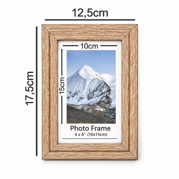 Ahşap Modern Bronz Gold Mini Fotoğraf Çerçevesi - 10x15cm