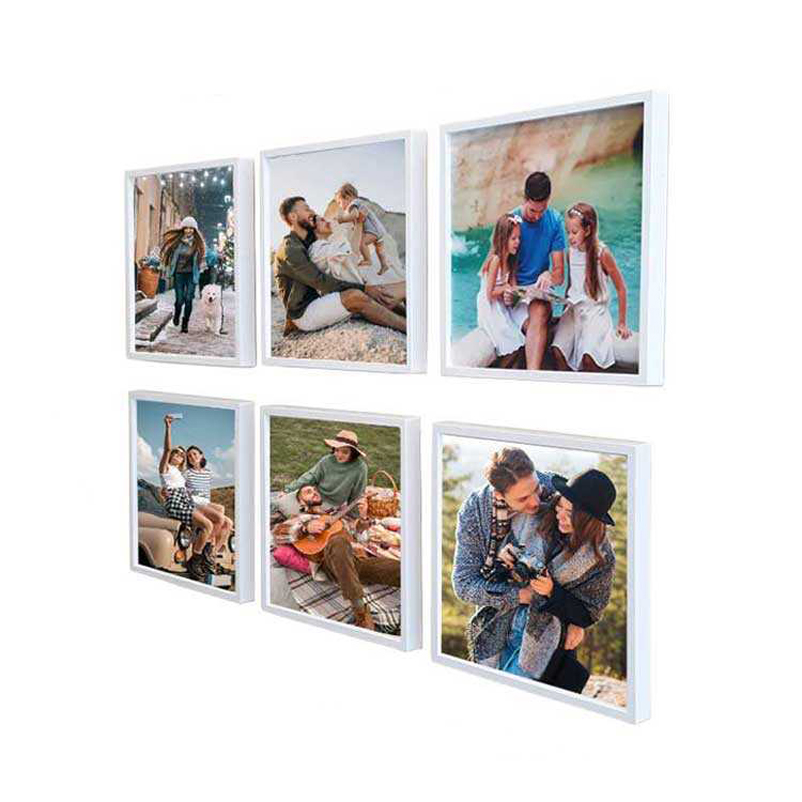 Yapışan Sök Tak Kare Çerçeve - Beyaz 3’lü Paket