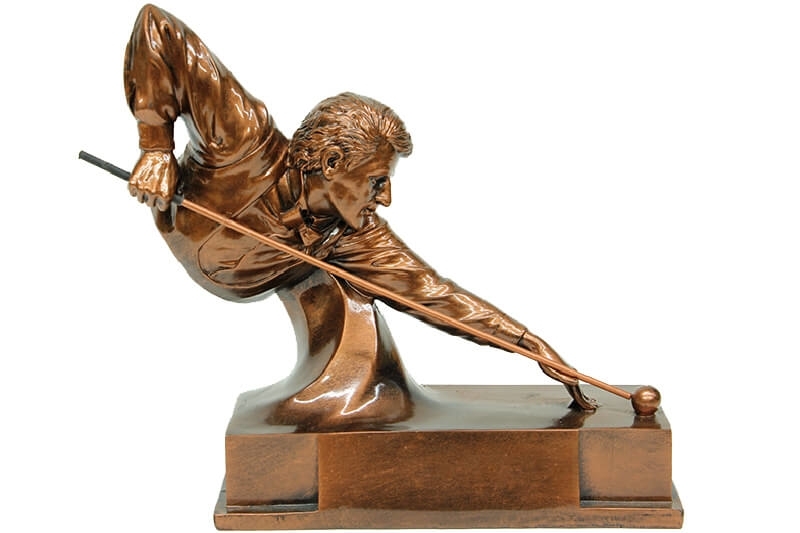 Bilardo figürlü ödül heykeli