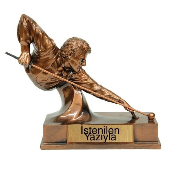 Bilardo figürlü ödül heykeli