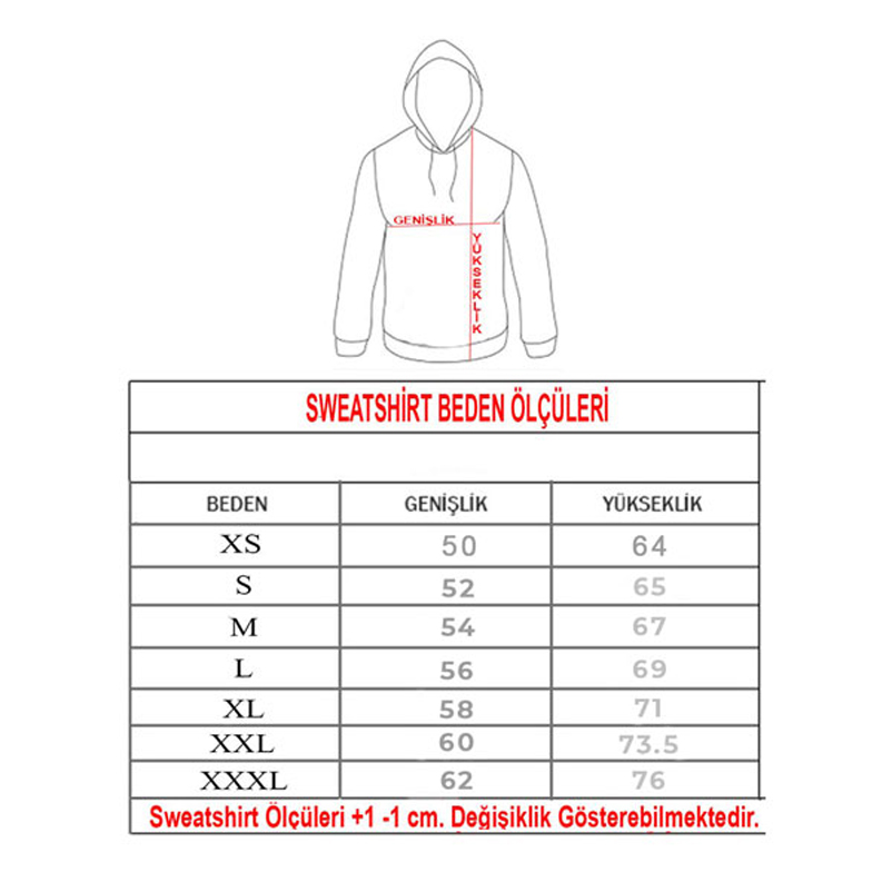 Cepli Kapşonlu Pamuk Polyester Unisex Sweatshirt - Yetişkin