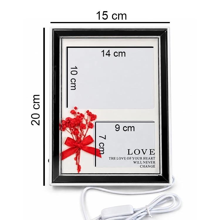 Çift Fotoğraflı Led Işıklı Fotoğraf Çerçevesi