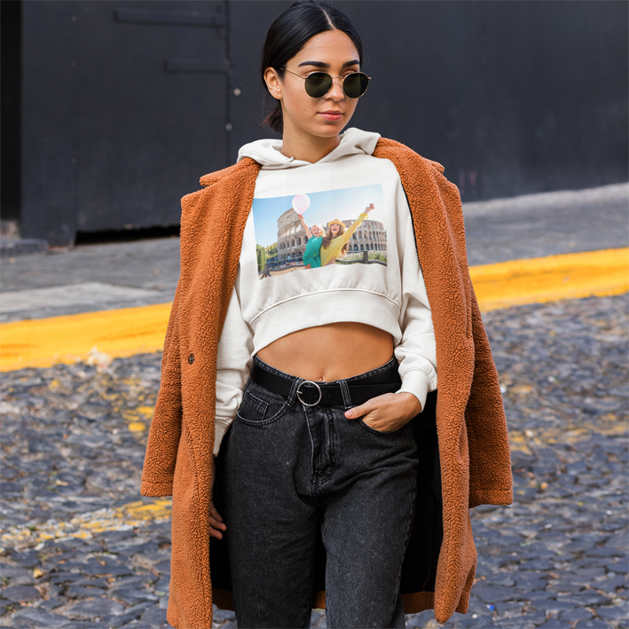 Cepli Kapşonlu Pamuk Polyester Unisex Sweatshirt - Yetişkin