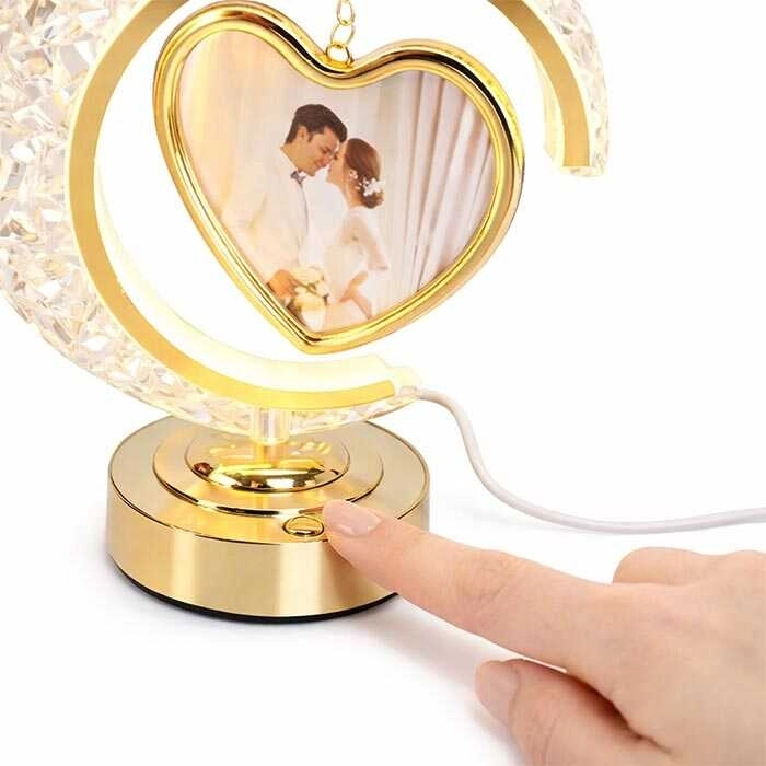 Led’li Kalpli Hilal Fotoğraf Çerçevesi
