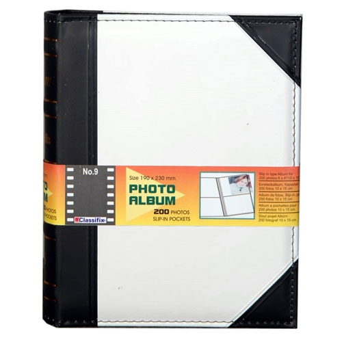 Deri Fotoğraf Albümü 200’lük 10x15 cm Beyaz Siyah