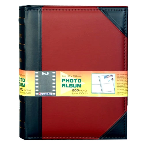 Deri Fotoğraf Albümü 200’lük 10x15 cm Siyah Bordo
