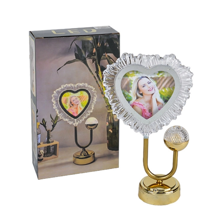 Exclusive Fotoğraflı Kalpli Masa Lambası - 20x35cm
