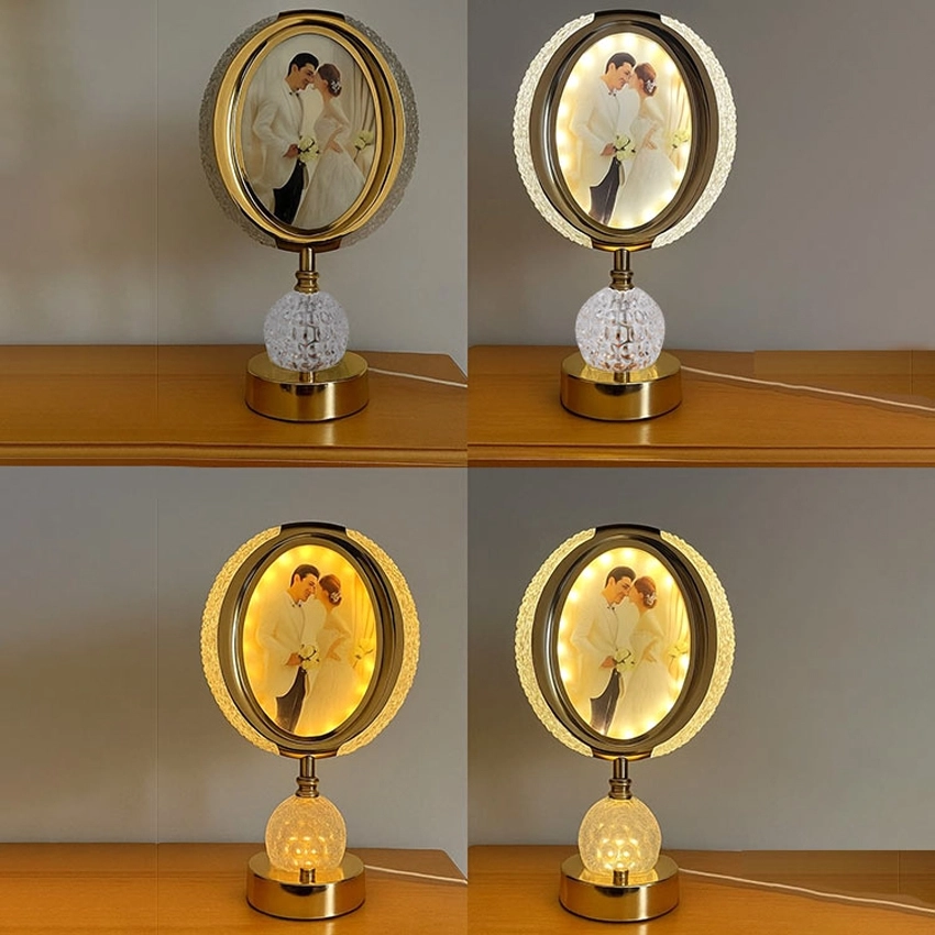 Fotoğraflı Kristal Ledli Masa Lambası - 20x34cm