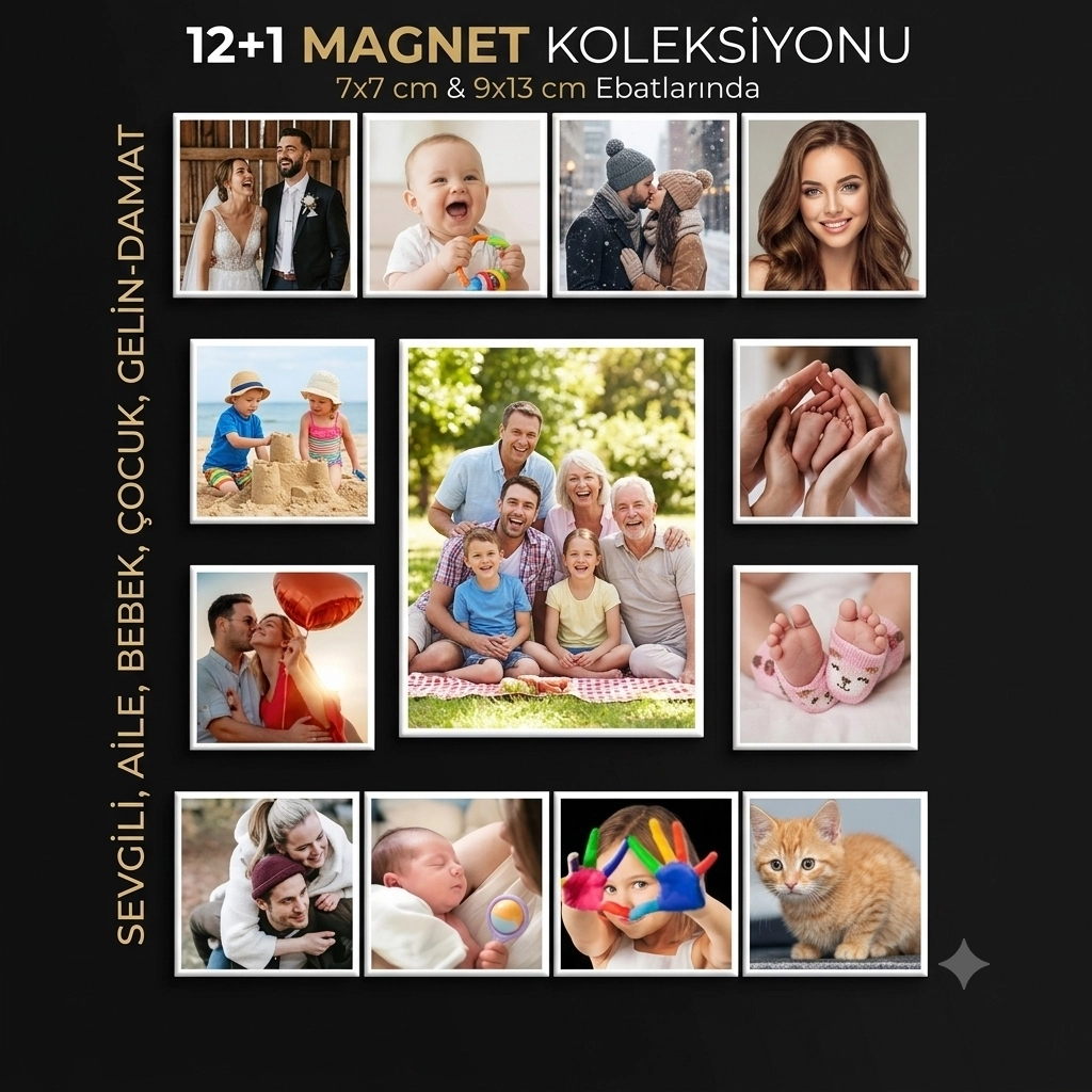Buzdolabı 12+1 büyük takım magnet(istenilen baskılar’la)