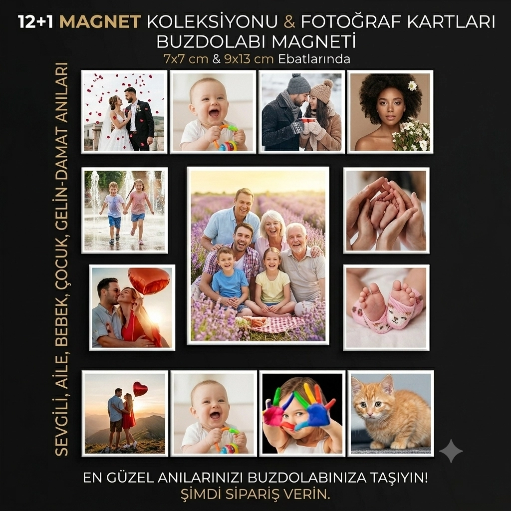 Buzdolabı 12+1 büyük takım magnet(istenilen baskılar’la)