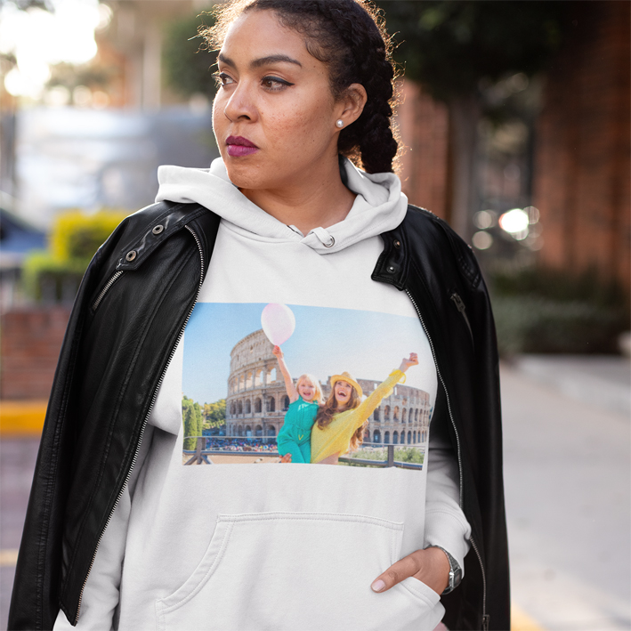 Cepli Kapşonlu Pamuk Polyester Unisex Sweatshirt - Yetişkin