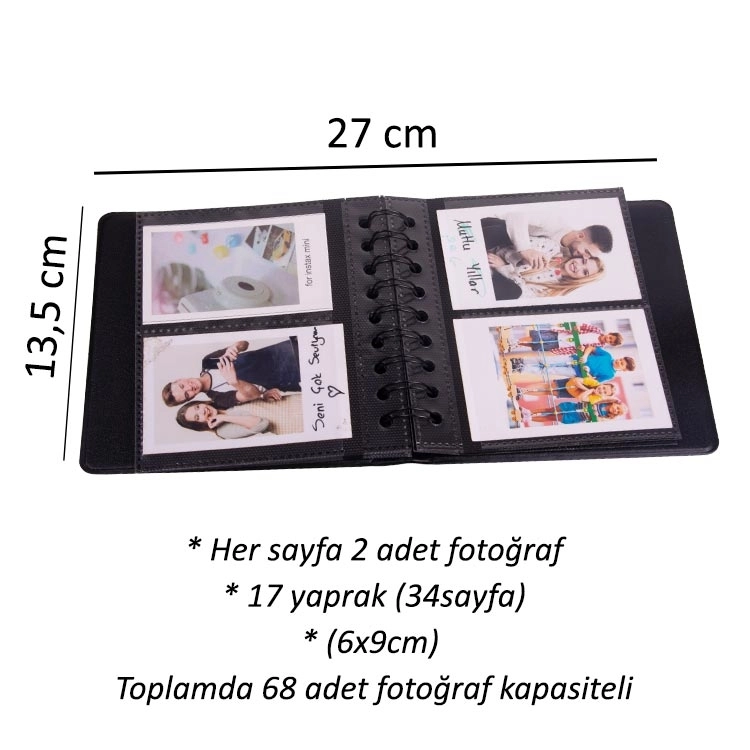 48 Instax  Polakart+Memory Fotoğraf Albümü - 65 Kapasite