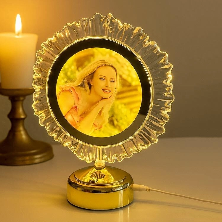 Kristal Yuvarlak Ledli Fotoğraf Çerçevesi - 20x26cm