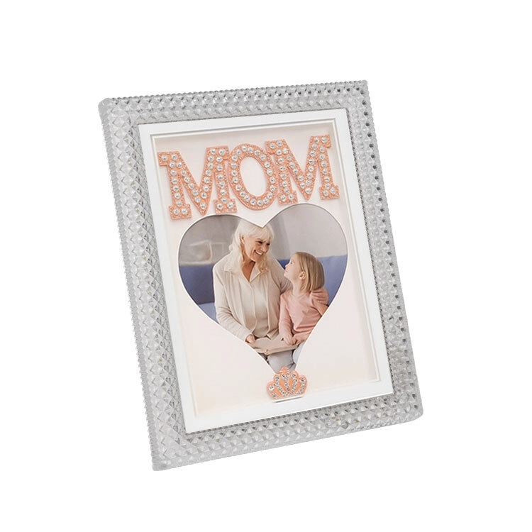 Led Işıklı İnci Taşlı Mom Kristal Fotoğraf Çerçevesi - 20x25cm
