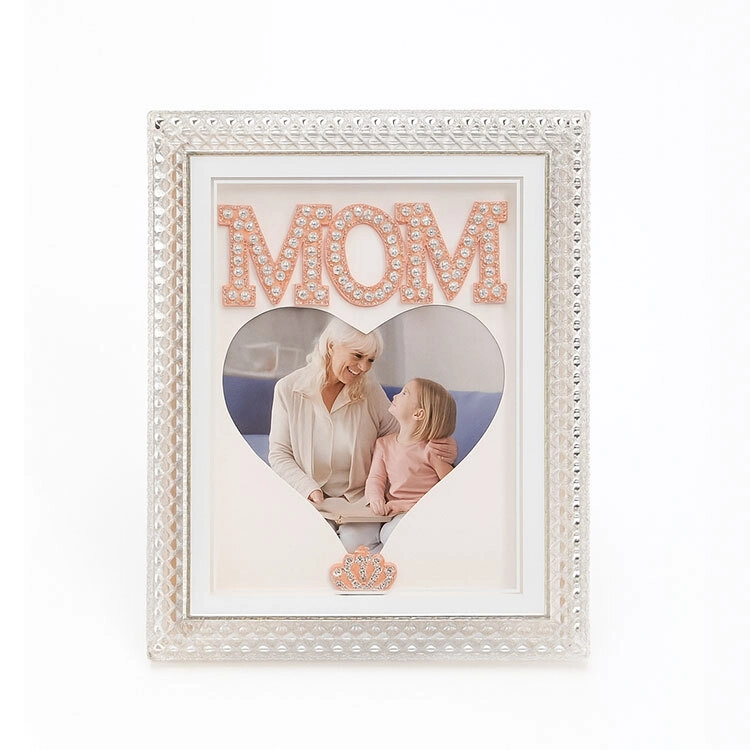 Led Işıklı İnci Taşlı Mom Kristal Fotoğraf Çerçevesi - 20x25cm