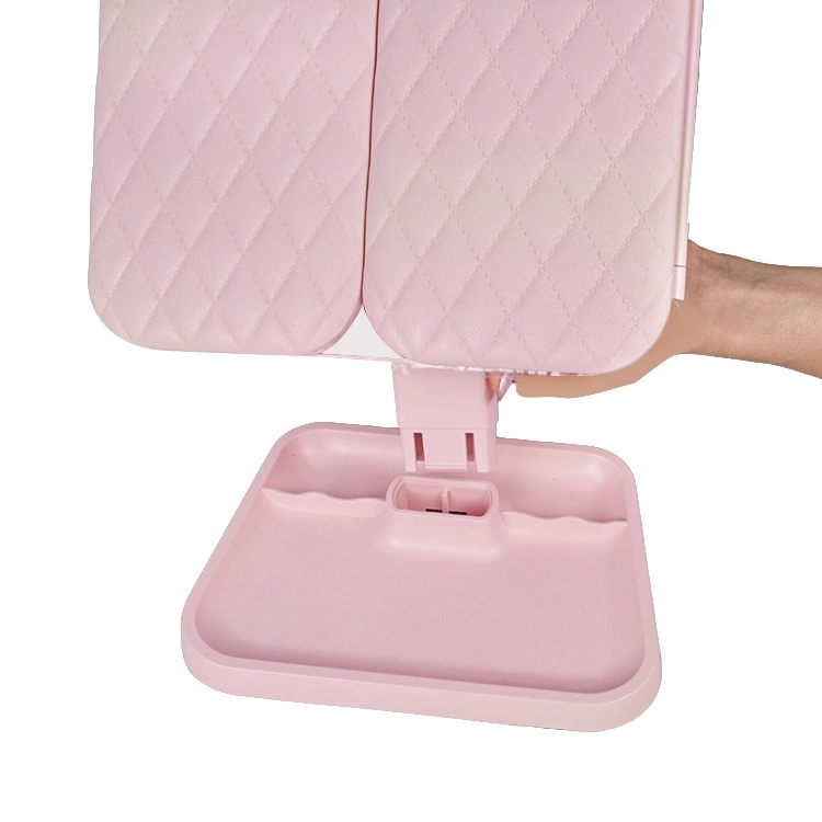 LED Işıklı Katlanabilir Şarjlı Pembe Makyaj Aynası