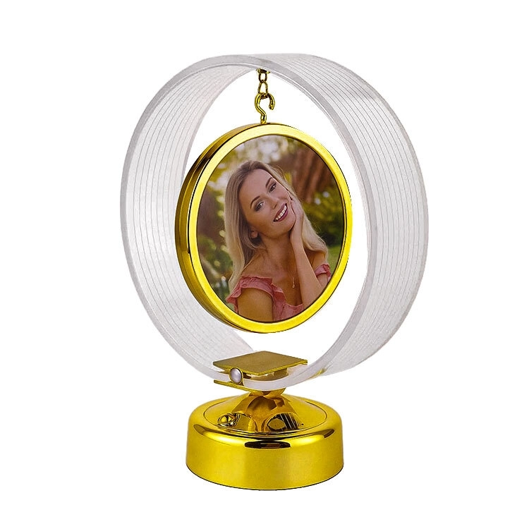 Ledli Anı Çemberi Fotoğraflı Abajur - 18x21cm