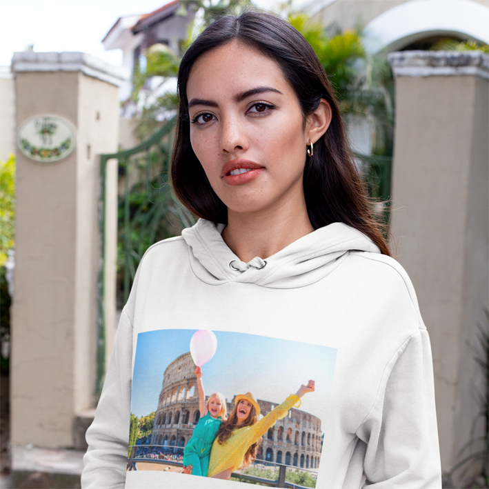 Cepli Kapşonlu Pamuk Polyester Unisex Sweatshirt - Yetişkin