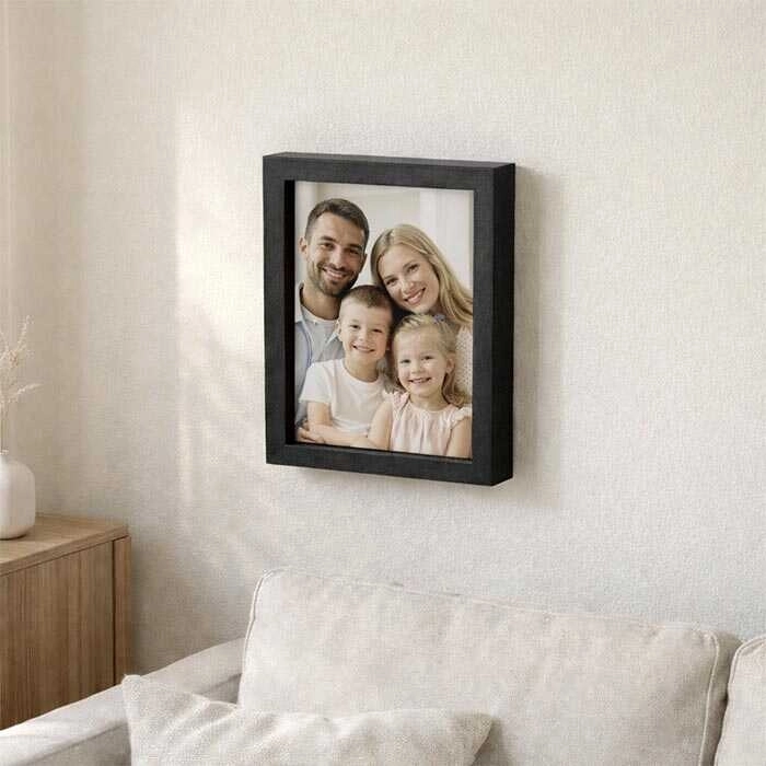 Siyah Ahşap Derin Fotoğraf Çerçevesi 15x20
