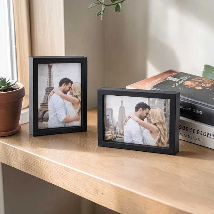 Siyah Ahşap Derin Fotoğraf Çerçevesi 15x20