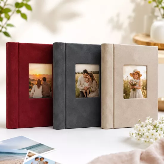 Yapışkanlı Süet Fotoğraf Albümü - 18x23cm