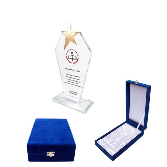  Cam Kristal Plaket Yıldızlı