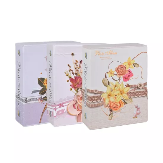 300’lük Kutulu Çiçek Desenli Fotoğraf Albümü