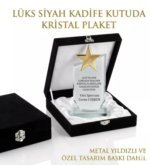 Kristal plaket-siyah kutu