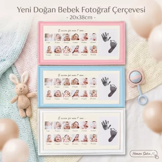 Yeni Doğan Bebek Fotoğraf Çerçevesi - 20x38cm