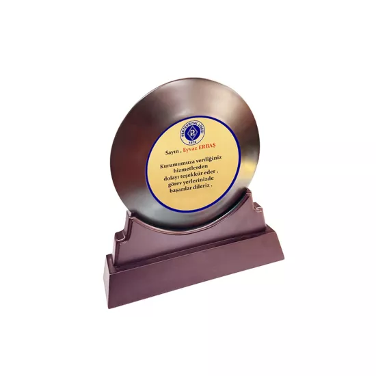 Ahşap Kaideli Tabak Plaket (İki Parça )