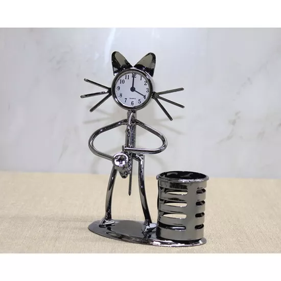  Saksafon Çalan Kedi Müzisyen Saat Ve Kalemlik 