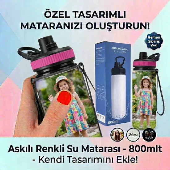 Renkli Su Matarası - 850mlt