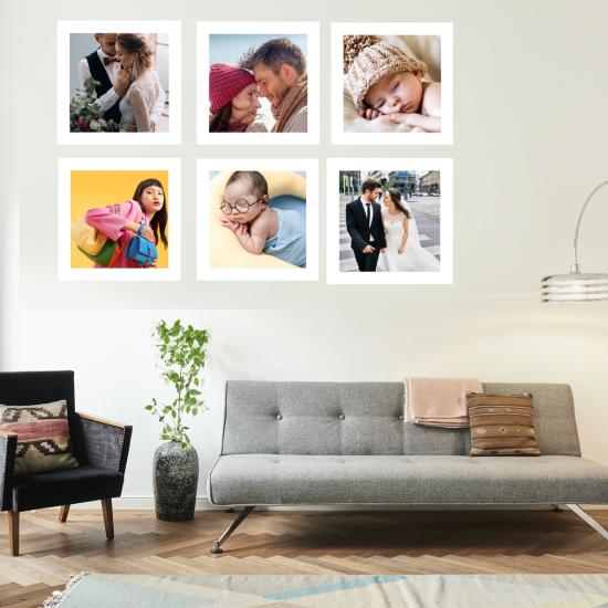 Yapışkanlı 6 lı Fotoblok türü çerçeveler  21x21