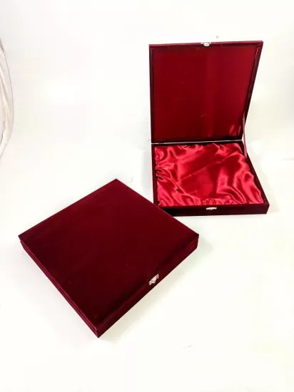 25cm Tabak Kutusu Kadife Bordo