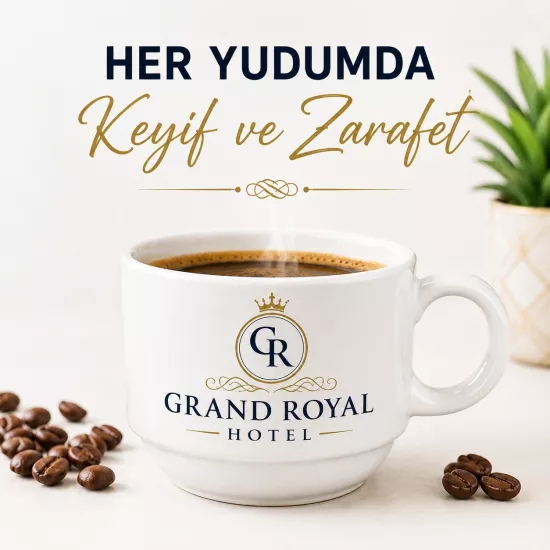Elegance  Beyaz Porselen Kahve Fincanır