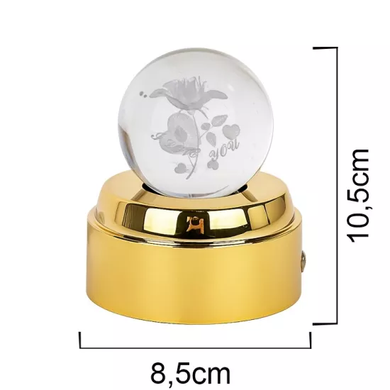  Dönen Ledli I Love You Kristal Cam Küre 