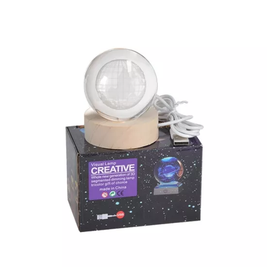 3D Uzak Işıklı Astronot Kristal Cam Küre 