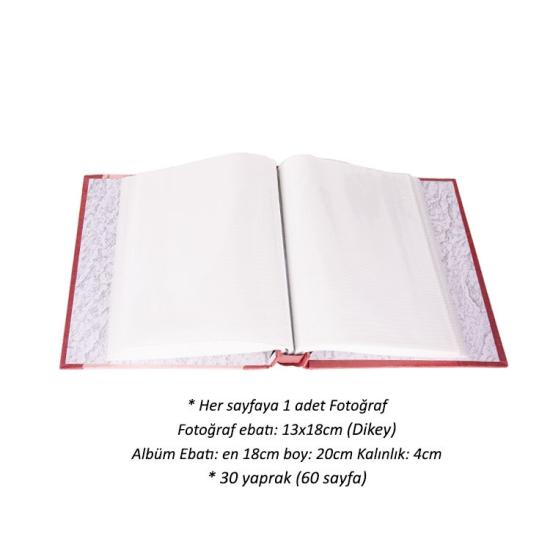 60’lık 13x18cm Fotoğraf Albümü-pembe çiçek
